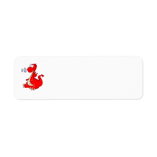 dragon302 RED CARTOON DRAGON CUTE HAPPY KIDS GRAPH Label (Front)