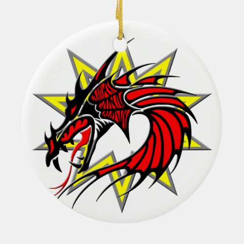 Dragon 17 ceramic ornament