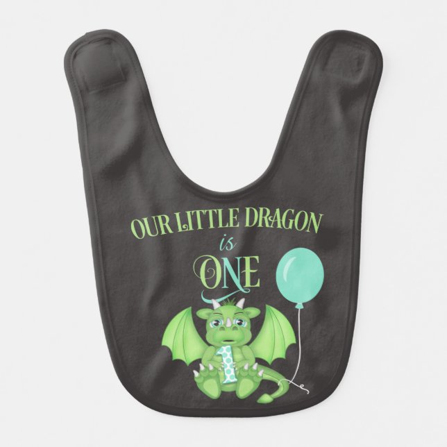 Dragon 1st Birthday Bib (Front)
