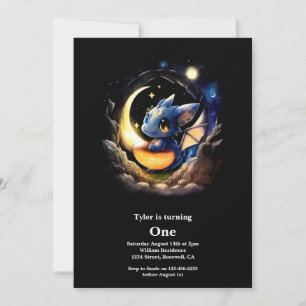 Dragon 1st Birthday Invitation