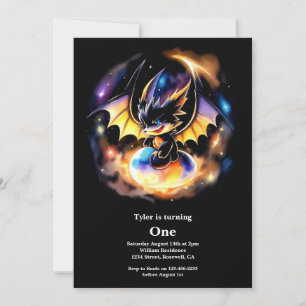 Dragon 1st Birthday Invitation