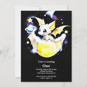 Dragon 1st Birthday Invitation