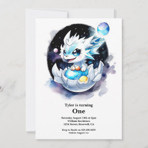 Dragon 1st Birthday Invitation
