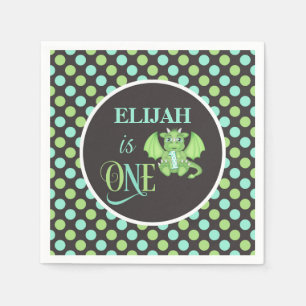 Dragon 1st Birthday Napkins - Personalized