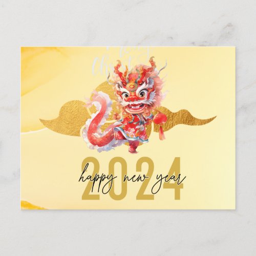 Dragon 2024 Chinese  New year  for Golfer CNY  Holiday Postcard