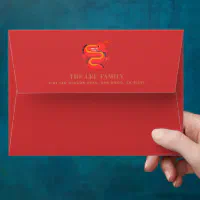 Dragon 2024 Red Chinese New Year Holiday Envelope, Zazzle