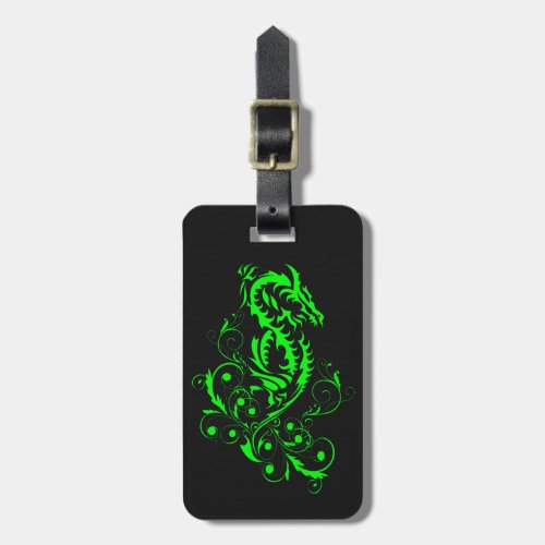 Dragon 20 green luggage tag