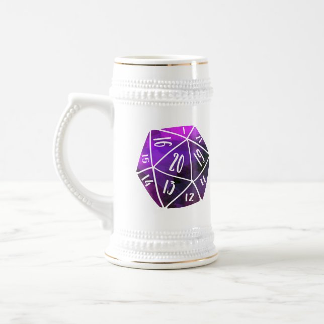 Dragon & 20 Sided Die Beer Stein (Left)