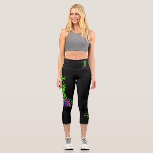 Dragon 27 green  capri leggings