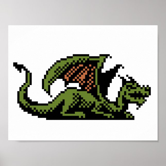 Dragon 8-Bit Pixel Art Poster (Front)
