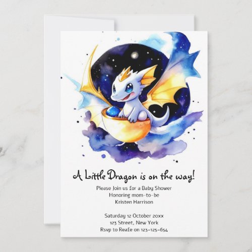 Dragon_Adorned Baby Shower Gathering Invitation