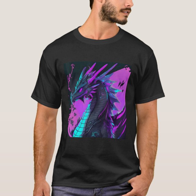 Dragon Aesthetic Style Japan Vaporwave 80s 90s T-Shirt (Front)