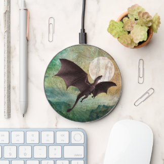 Dragon against Full Moon Wireless Charger