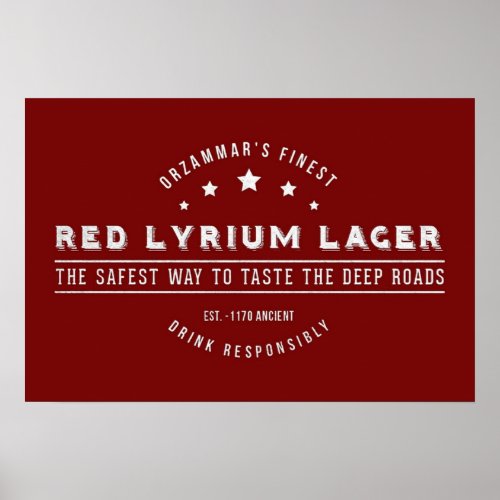 Dragon Age  Red Lyrium Lager Poster