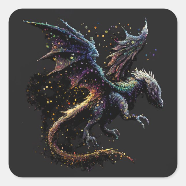 Dragon Air Elemental Square Sticker (Front)