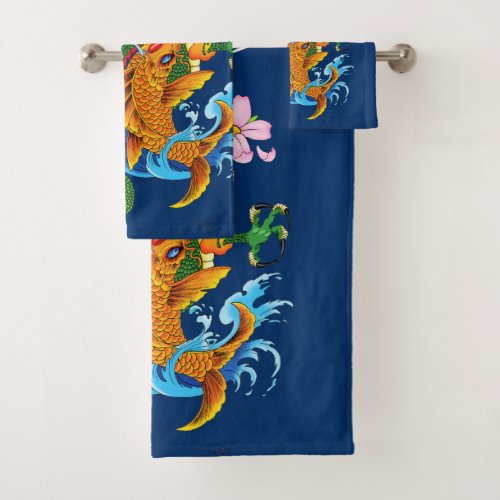 Dragon an Koi Bath Towel Set