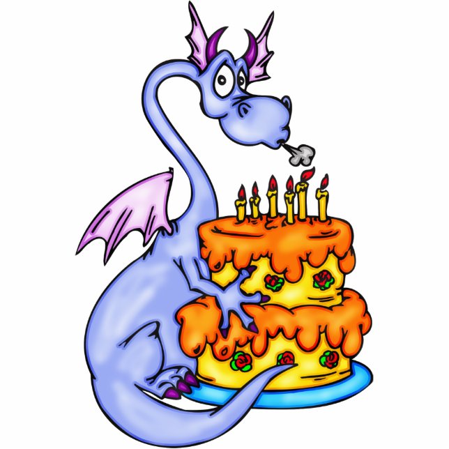 Dragon and Birthday Cake Cutout (Front)
