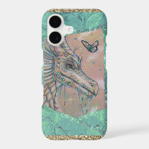 Dragon and butterfly fantasy art by Renee Lavoie iPhone 17 Case