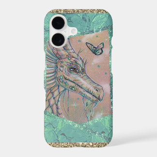 Dragon and butterfly fantasy art by Renee Lavoie iPhone 17 Case