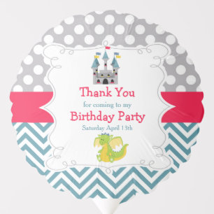 Dragon and Castle Birthday Party Balloon