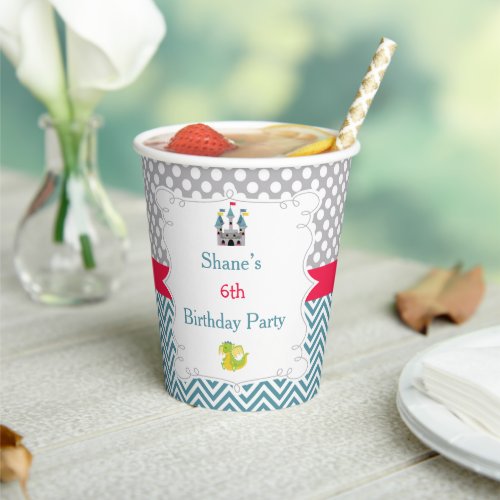 Dragon and Castle Birthday Party Paper Cups