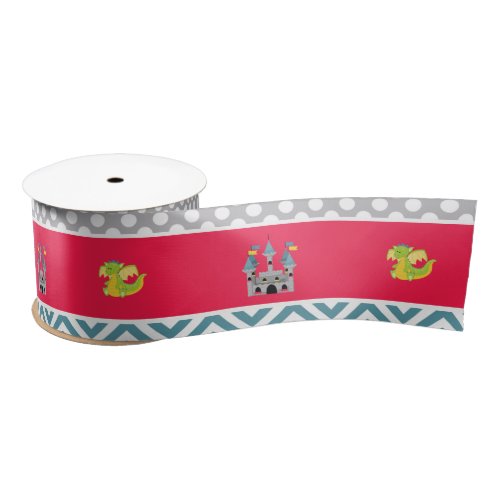 Dragon and Castle Birthday Party Satin Ribbon