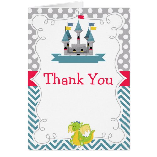 Dragon and Castle Birthday Party Thank You Card
