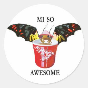 Dragon and Chinese Cup Classic Round Sticker