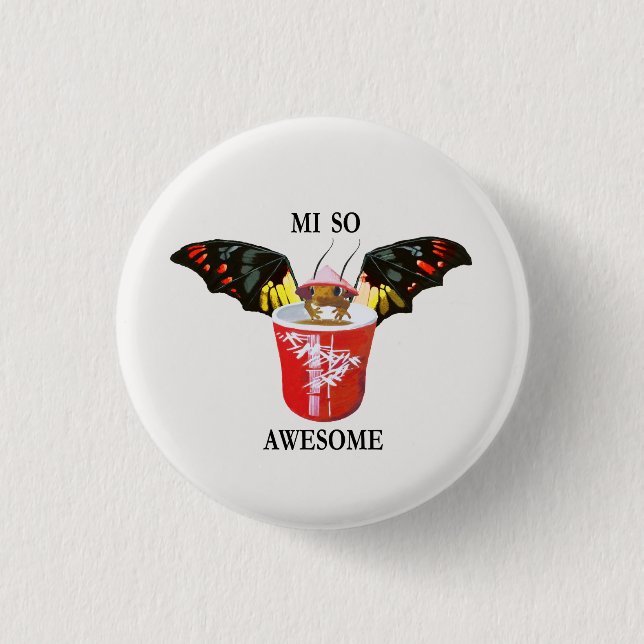 Dragon and Chinese Cup Pinback Button (Front)