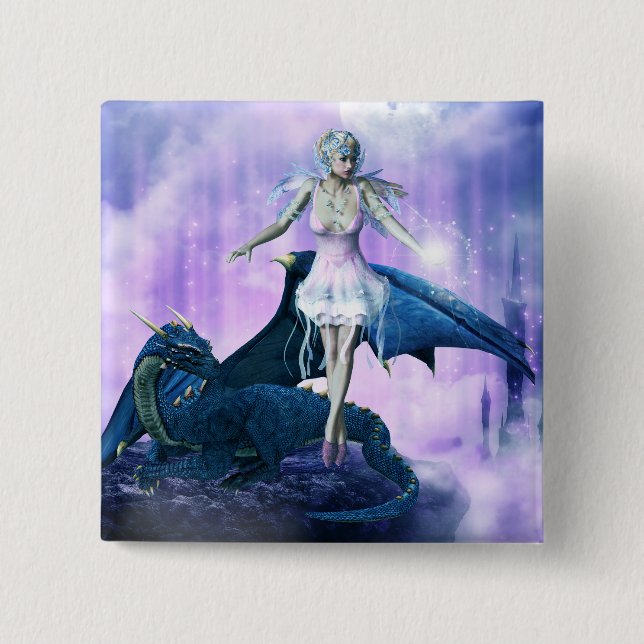 Dragon And Fairy Button (Front)
