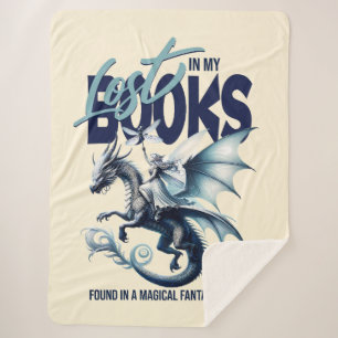 Dragon and Fairy & Fantasy book lover quote Sherpa Blanket