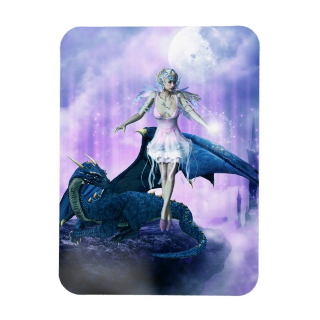 Dragon And Fairy Magnet (Vertical)
