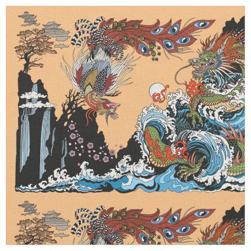 Dragon and Feng Huang. Illustration by Insima Fabric