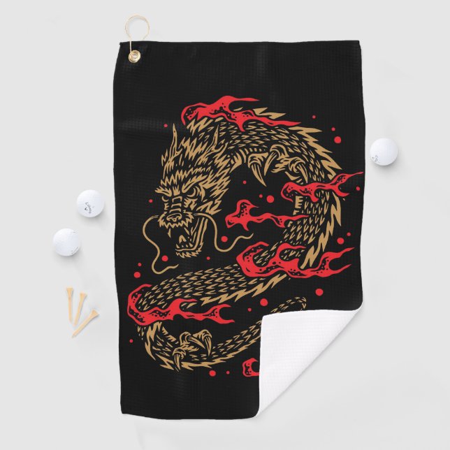 Dragon and Flames Golf Towel (InSitu)