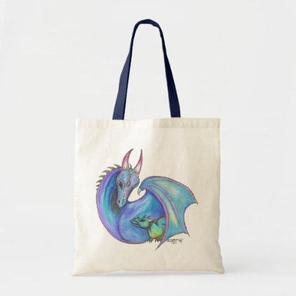 Dragon and Hatchling Mother Child Father Lizard Tote Bag