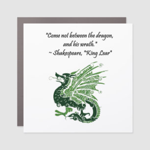 Dragon and His Wrath Shakespeare King Lear Cartoon Car Magnet
