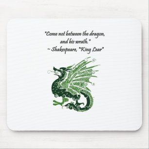 Dragon and His Wrath Shakespeare King Lear Cartoon Mouse Pad