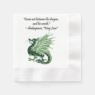 Dragon and His Wrath Shakespeare King Lear Cartoon Paper Napkins