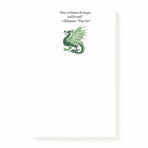Dragon and His Wrath Shakespeare King Lear Cartoon Post-it Notes