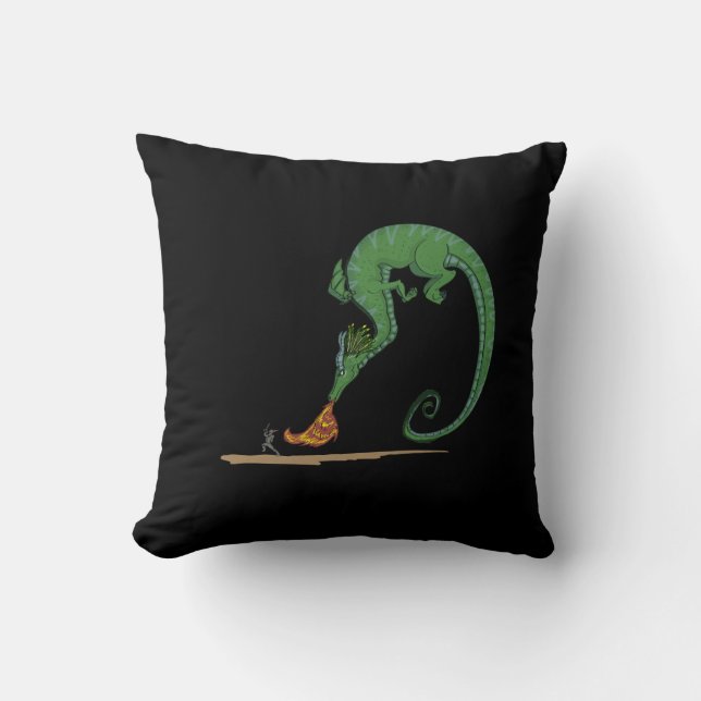 Dragon and Knight Throw Pillow (Front)