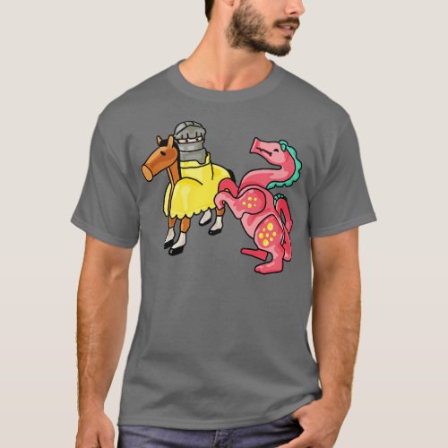Dragon And Knight Upon His Noble Steed T_Shirt