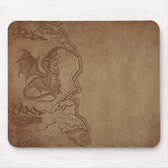 Dragon and Map Mouse Pad (Front)