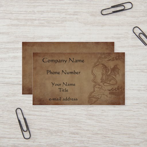 Customizable Dragon and Map Business Card