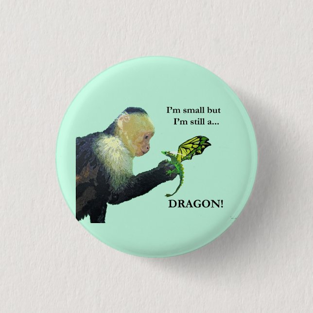 Dragon and Monkey Pinback Button (Front)
