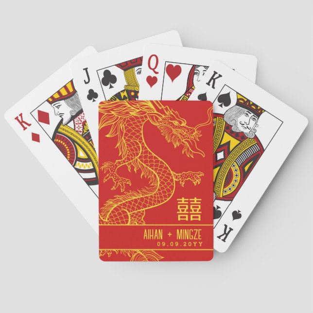Dragon and Phoenix | Double Happiness Poker Cards (Back)
