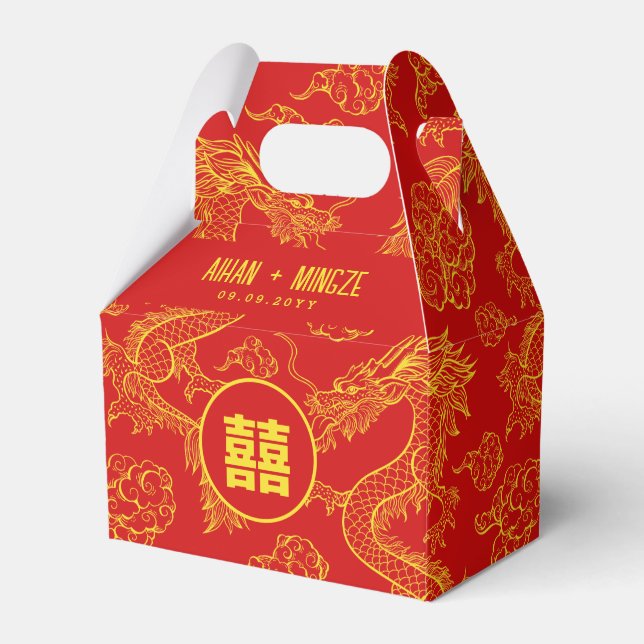 Dragon and Phoenix Favor Boxes (Front Side)