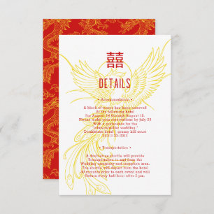 Dragon and Phoenix Phoenix Backdrop Guest Info Enclosure Card