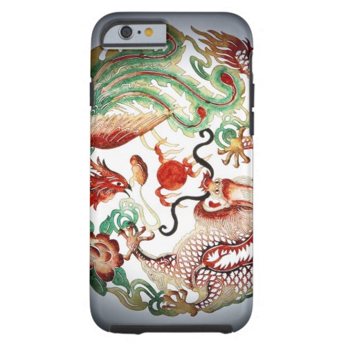Dragon and phoenix stencil tough iPhone 6 case