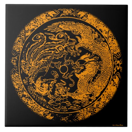 Dragon and Phoenix Tile