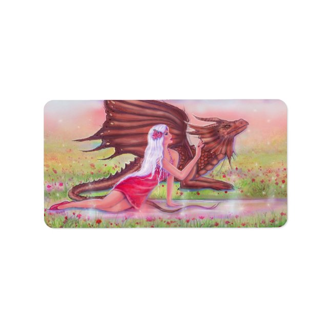 Dragon and princess "Poppy and Polly" by Renee   Label (Front)